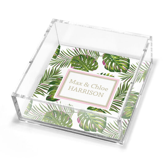 Palm Leaves Petite Lucite Trinket Tray